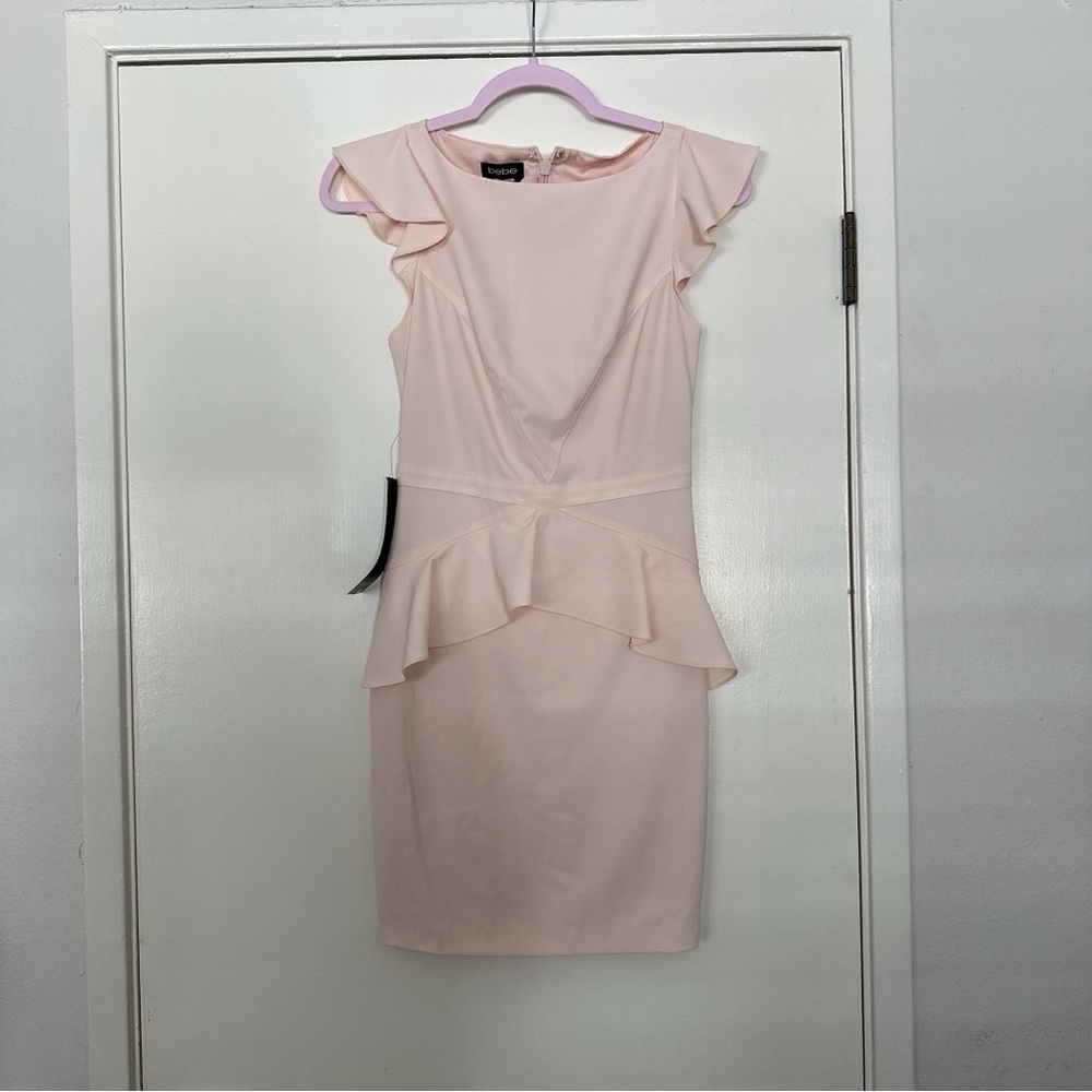 Bebe Soft Pink Ruffle Mini Dress